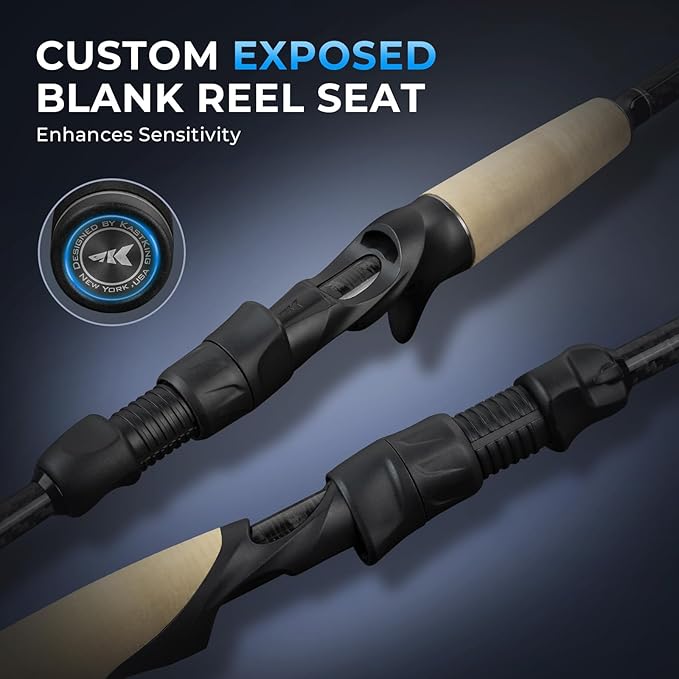 KastKing Spartacus II Plus Twin-Tip Spinning & Casting Rods, IM6 Graphite Blanks, Stainless Steel Frame with Zirconium Oxide Rings, 2-Piece Rods with Extra Tip Section, PTS, No-Slip Grip, Hook Keeper