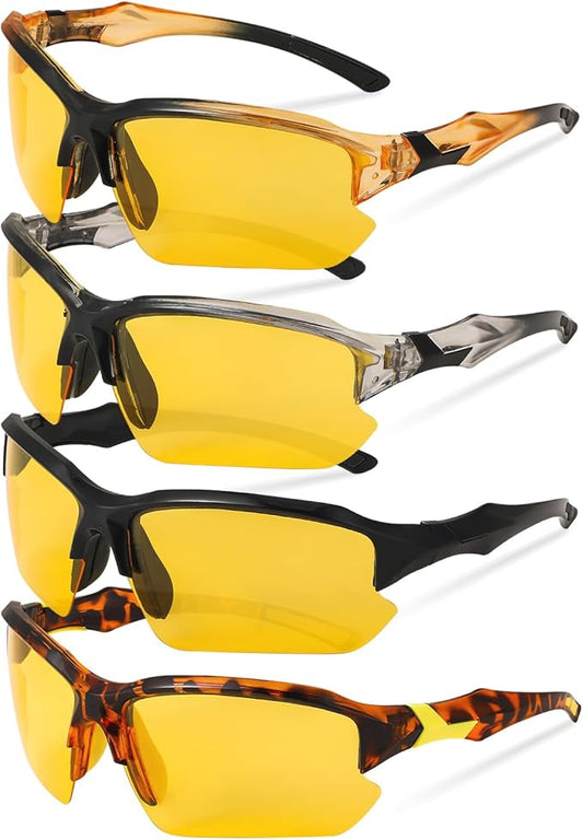 4 PACK Polarized Sport Sunglasses for Women Men UV Protection,Running Cycling Fishing Sunglasses Outdoor
