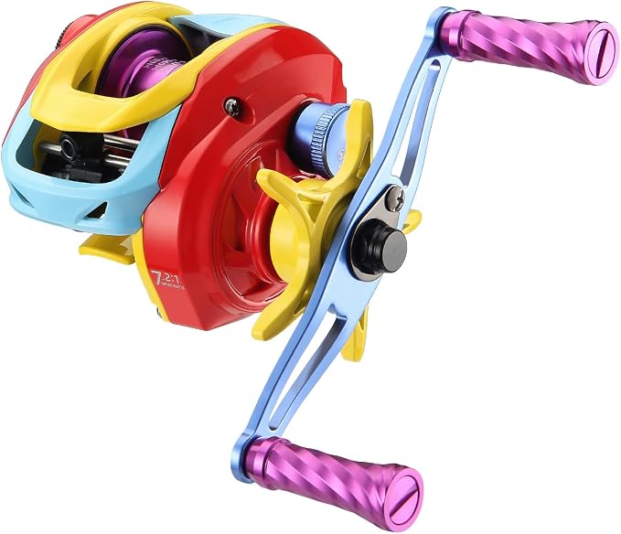 DC Baitcaster Reel, 3 Modes Digital Control Trolling Reel, 5.47oz Ultralight Baitcasting Reels, Max Drag 11LB, 7.2:1, 5+1BB, Freshwater Saltwater Fishing Reels