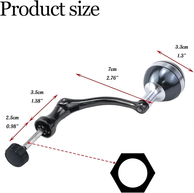 Crapyt Fishing Reel Handle Fishing Wheel Grasp Spinning Crank Handle Arm Grip Part Knob Tackle Wheel Ball Shake Rotary Knob