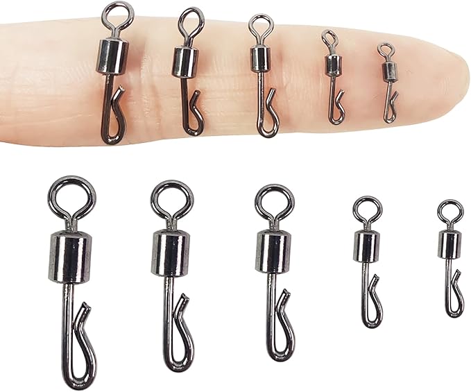 EUPHENG Micro Fishing Connector Tackles, Lightweight High Strength Fly Swivels Snaps to Reduce Line Twist for Fly Fishing Flies Tippet Leaders