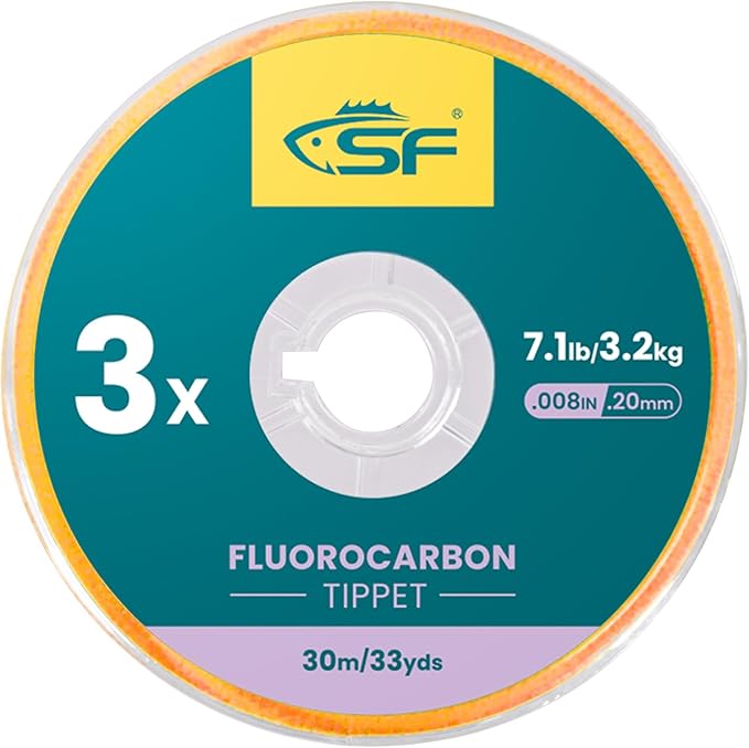 SF Clear Fluorocarbon Tippet Line Fly Fishing Tippets Leaders Trout 75M 100M 0X 1X 2X 3X 4X 5X 6X 7X