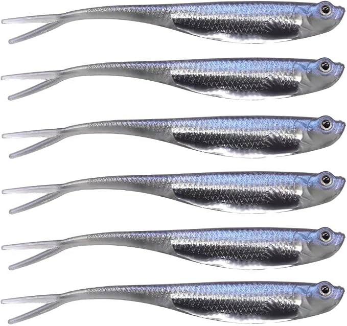 QualyQualy Soft Swimbait Fishing Lures 5PCS 6PCS Jerk Shad Minnow Drop Shot Lure Bass Bait Shad Lure Soft Jerkbait for Bass Trout Pike Walleye Crappie 2.95'' 3.93'' 4.72''