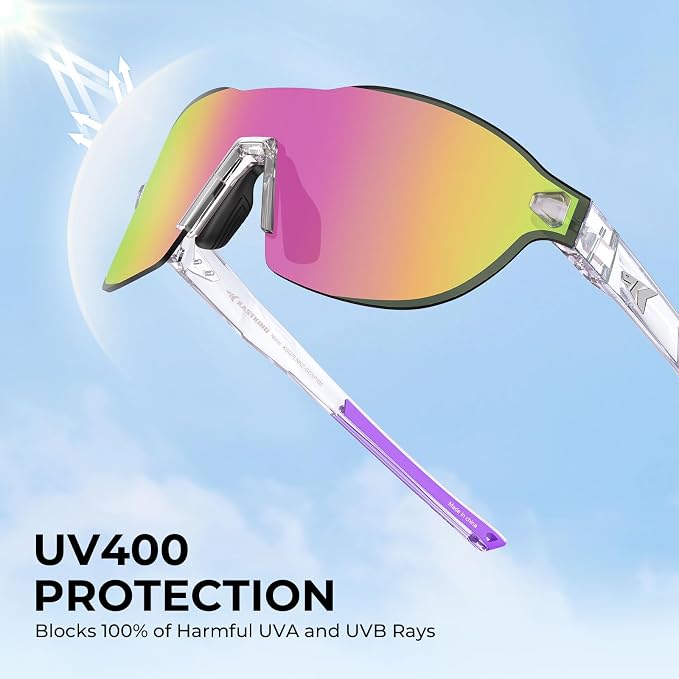 KastKing Nizini Polarized Sports Fishing Sunglasses, With PuriVex Protective Lens Coating, Rimless Wrap Design, Men Women