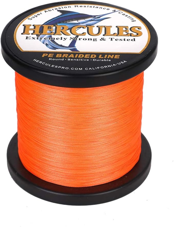 HERCULES Cost-Effective Super Strong 4 Strands Braided Fishing Line 6LB to 100LB Test for Salt-Water, 109/328 / 547/1094 Yards (100M / 300M / 500M / 1000M), Diam# 0.08MM - 0.55MM, Hi-Grade