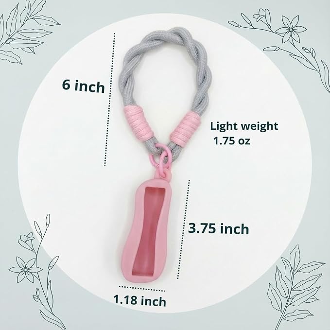 Cute Chapstick Holder keyring with Strap & Carabiner – Durable Silicone Lip Balm Keychain for Women & Backpacks (Pink)