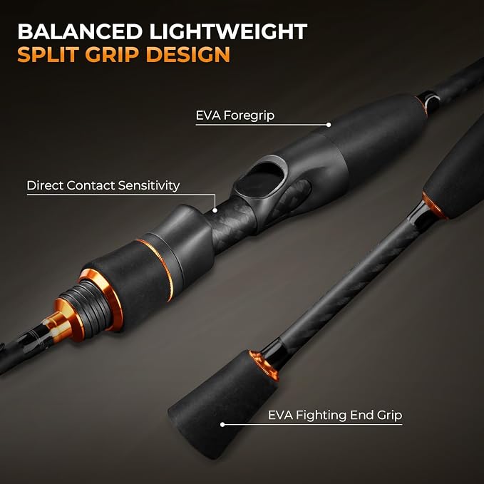 KastKing Zephyr Finesse Fishing Rods – BFS Baitcasting & Spinning Rods, IM6 Graphite, Extra Twin-Tip, 2pc & 3pc Travel Design, Ultra-Light Lure Casting, Stainless Steel Guides with Zirconium Rings