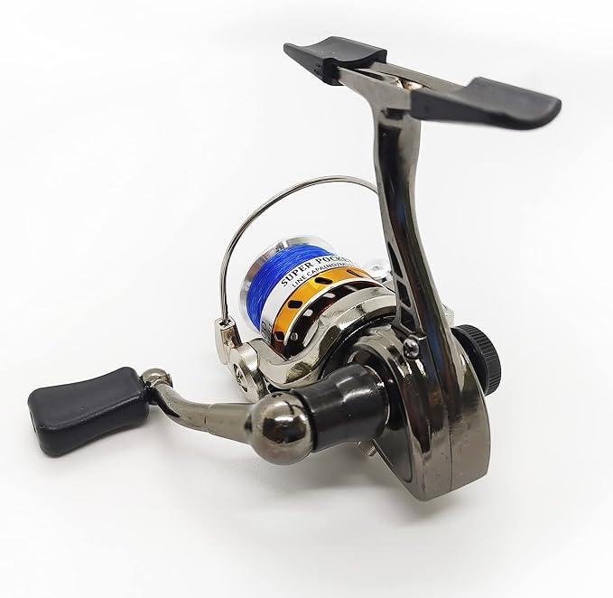 Mini 100 Pocket Metal Fishing Spinning Wheel, All-Metal Small Compact Fishing Reel for Freshwater and All Season Fishing