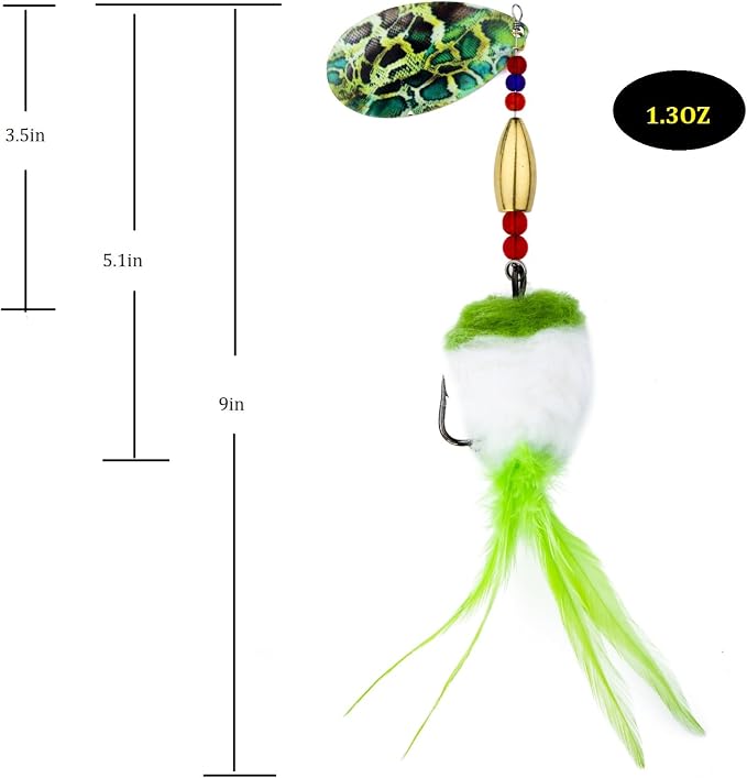 Pike Musky Walleye Fishing Lure Spinnerbait with Feathered Hooks Rooster Tail Fishing Lures Spoon Lures Baits with Tackle Box