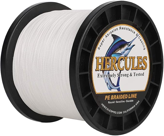 HERCULES Cost-Effective Super Strong 4 Strands Braided Fishing Line 6LB to 100LB Test for Salt-Water, 109/328 / 547/1094 Yards (100M / 300M / 500M / 1000M), Diam# 0.08MM - 0.55MM, Hi-Grade