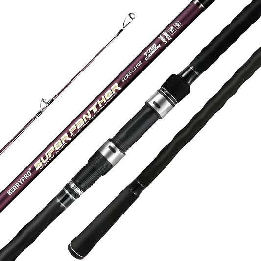 BERRYPRO Surf Spinning Rod Surf Casting Fishing Rod Carbon Fiber Travel Fishing Rod (9'/10'/10'6''/11'/12'/13'3'')