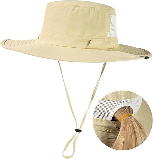 TOP-EX Men's Wide Brim Sun Hat UPF 50+ Waterproof, Packable Breathable Mesh Boonie Bucket Cap for Hiking Fishing Safari