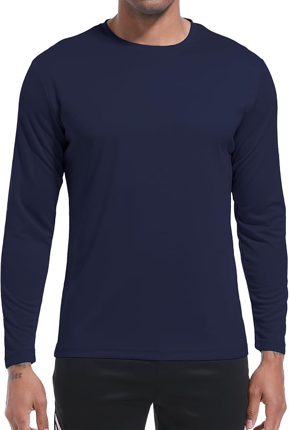 OYGSieg 6 Pack Long Sleeve Shirts for Men Moisture Wicking UPF SPF Sun Protection Tee Shirts Workout T Shirts Casual