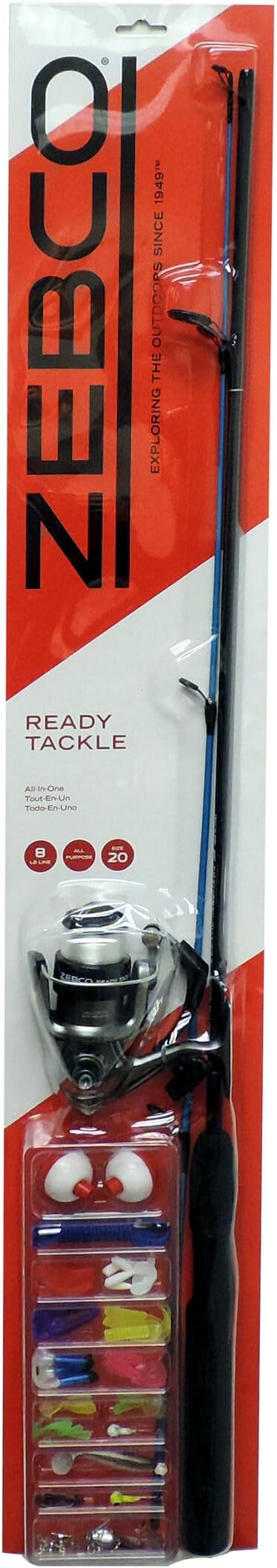 Zebco Ready Tackle Spinning Reel and Fishing Rod Combo, Includes Tackle Kit