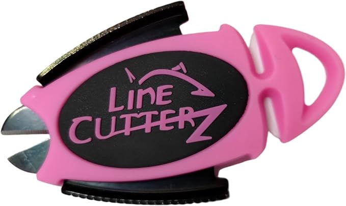 LINE CUTTERZ Patented Dual Hybrid Ceramic Cutter + Stainless Steel Micro Scissors Fishing Line Trimmer - Pink
