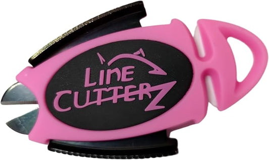 LINE CUTTERZ Patented Dual Hybrid Ceramic Cutter + Stainless Steel Micro Scissors Fishing Line Trimmer - Pink