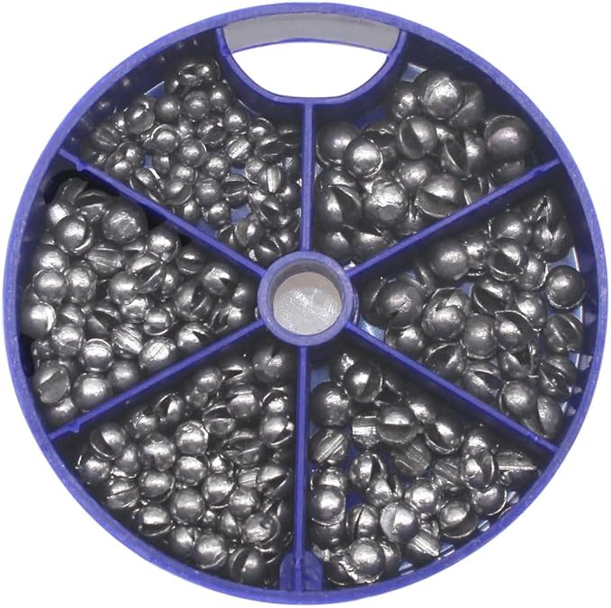 Fishing Weights Sinkers, Split Shot Sinkers Kit Removable Round Lead Weights Assorted Sizes (100/117/205/250PCS) for Bass Trout Panfish Fishing
