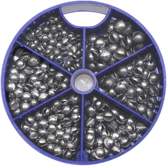 Fishing Weights Sinkers, Split Shot Sinkers Kit Removable Round Lead Weights Assorted Sizes (100/117/205/250PCS) for Bass Trout Panfish Fishing