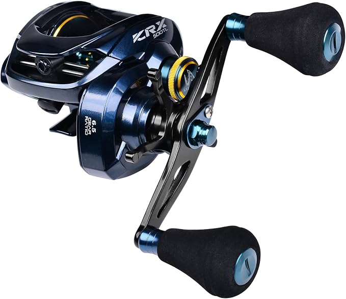 Baitcasting Fishing Reels - 500 Size Casting 6.5:1 Gear Ratio Speed Spool Baitcaster Reels - 6+1 BB Carbon Fiber Drag Magnetic Braking System Low Profile Saltwater Offshore Fishing Baitcasting Reel