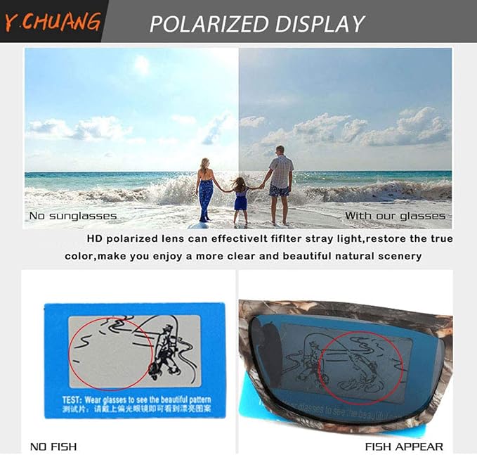 Polarized Camo Sunglasses for Men Women Fishing Sports Outdoor UV Protection Glasses