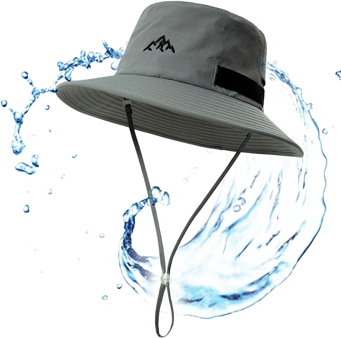 TOP-EX L/XL/XXL UV50+ Waterproof Bucket Sun Hat for Fishing Golf Hiking All-Weather Outdoor Rain Hat Stiff Brim