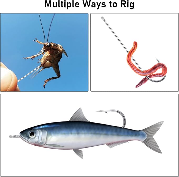 Dr.Fish 100 Pack Aberdeen Hooks Freshwater Fishing Hooks, Extra Long Shank Light Wire, Crappie/Bass/Bream/Bluegill/Panfish Fishing