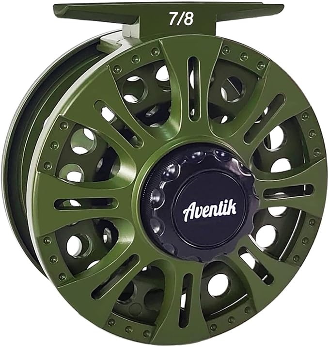 Aventik HVCE Graphite Fly Reel Center Drag System Classic III Graphite 3/4, 5/6, 7/8wt Large Arbor Freshwater Fly Fishing Reels