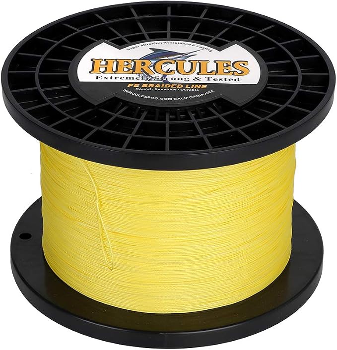HERCULES Cost-Effective Super Cast 8 Strands Braided Fishing Line 10LB to 300LB Test for Salt-Water,109/328/547/1094 Yards(100M/300M/500M/1000M),Diam.#0.12MM-1.2MM,Hi-Grade Performance,Variety Colors
