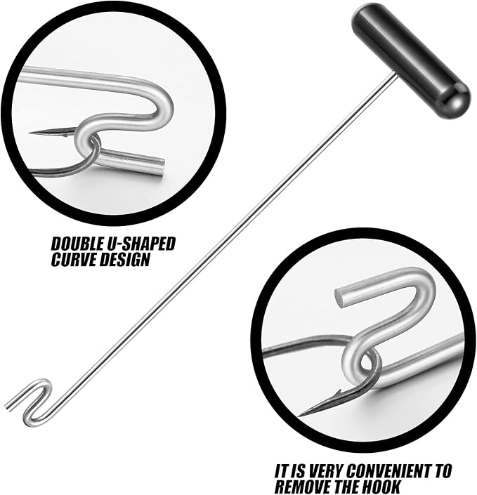 Sotiff 2 Pcs 12 in Stainless Steel Fish Hook Remover Tools Summer Fishing Hook Quick Removal Device Saltwater Dehooker Aluminum and Fish Dehooker for Fisherman