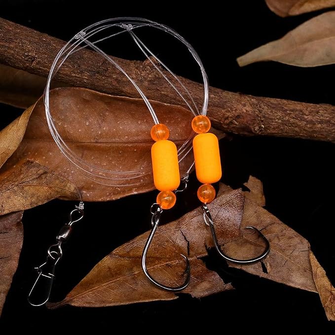Pompano-Rigs-for-Surf-Fishing-Saltwater-Gear with Double Circle & Wide Gap Hook-6-Pack Surf Fishing Tackle