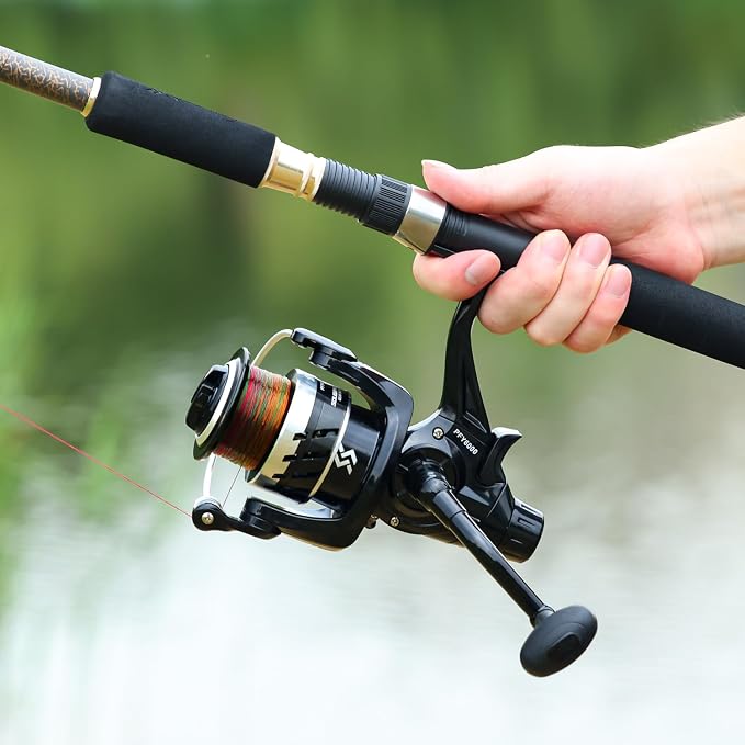 Sougayilang Freshwater Spinning Fishing Reel - 5.0:1/4.7:1 Gear Ratio, 22LBs Max Drag, Carbon Fiber & CNC Aluminum Spool,3000、4000、5000、6000、7000Series