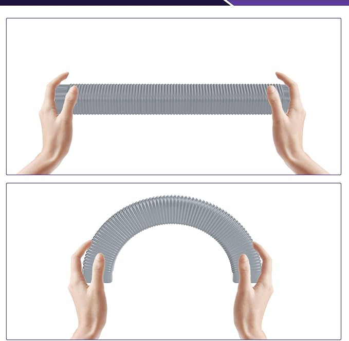 3" Width x 1.6 Ft Flexible Duct, PE Material, Mini Split Line Set Cover Part, Air Conditioner Accessories for Mini Split Air Conditioners and Central AC, Grey