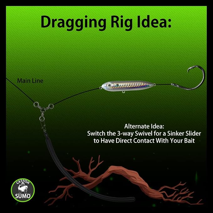 Slip Stick Dragging Weights, No-Snag Sinkers for Dragging, Trolling, Drift, Bottom Bouncing. Curved Flexible Trolling Lead