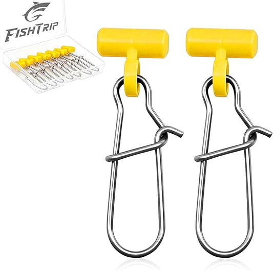 FishTrip Sinker Slides for Fishing Rigs - 25/50/100pcs Duo Lock Snaps for Fishing Line Heavy Duty Weights Sinkers Saltwater Connector Accessories