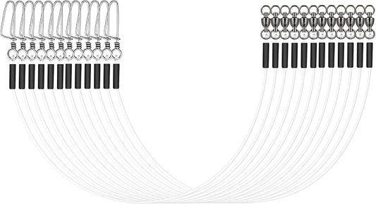 Eupheng Fluorocarbon Fishing Leader, 6/12PCS 20LB-80LB Invisible Fluorocarbon Leaders with Swivel and Snap,100% Fluorocarbon Leaders Line for Saltwater Freshwater