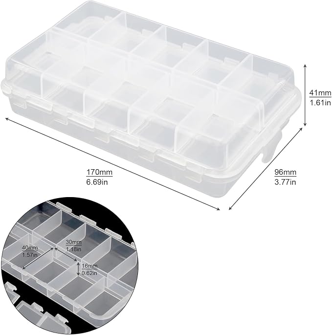 Premium 20 Compartments Tackle Boxes, Tackle Utility Boxes, Plastic Box Storage Organizer Box Adjustable, Fishing Tackle Storage Box Organizer