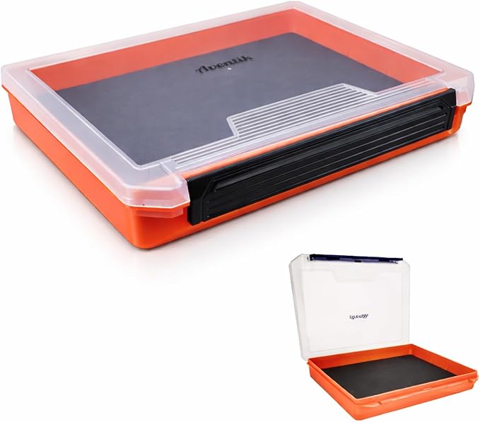 Aventik Fishing Tackle Box Slit Foam Case Jig Box Head Hooks Spinners Spoons Storage Tackle Tray (Orange-3501lure box(1))