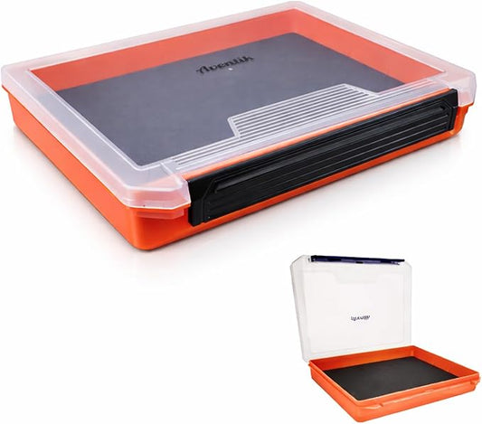 Aventik Fishing Tackle Box Slit Foam Case Jig Box Head Hooks Spinners Spoons Storage Tackle Tray (Orange-3501lure box(1))