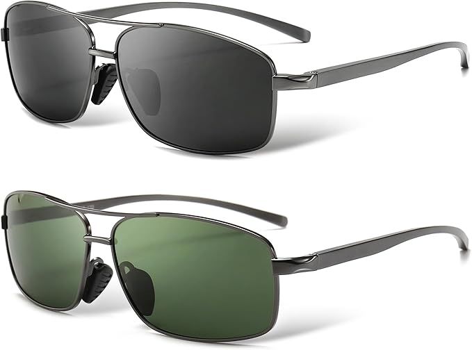 SUNGAIT Ultra Lightweight Rectangular Polarized Sunglasses Men UV400 Protection