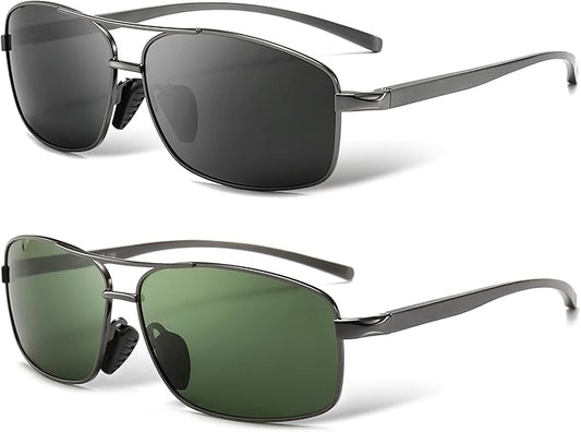 SUNGAIT Ultra Lightweight Rectangular Polarized Sunglasses Men UV400 Protection