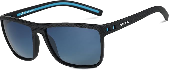 ZENOTTIC Polarized Sunglasses for Men Lightweight TR90 Frame UV400 Protection Square Sun Glasses