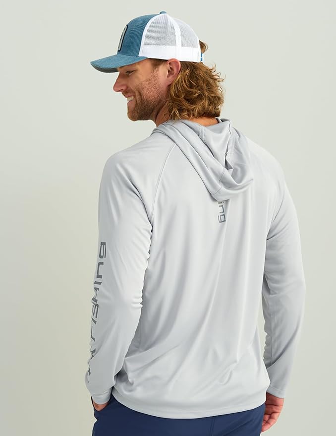 HUK Mens Pursuit Vented Long Sleeve Hoodie, Fishing Shirt with Hood