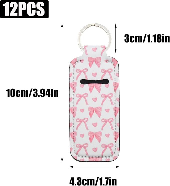 Lipstick Holder Keychain Bulk, Cute Pocket Lip Balm Holder, Chapstick Key Chain Sleeve