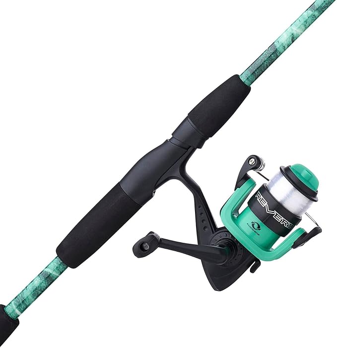 Shakespeare Reverb Spinning Reel and Fishing Rod Combo Durable Tubular Glass Rod Blank Construction, EVA Handle