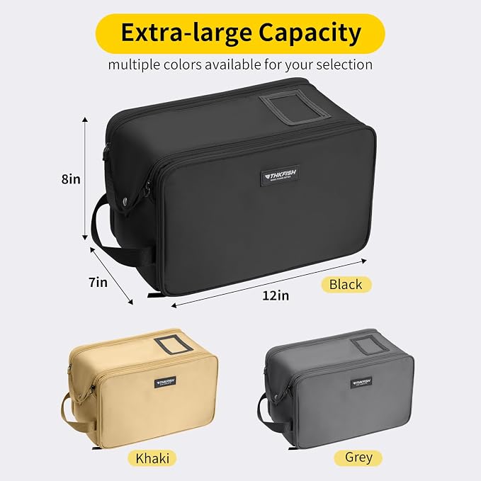 THKFISH Fishing Soft Plastic Bait Storage, Water-Resistant Extra-Large Clear Sleeves Tackle Bait Bag Storage For Lure Hooks, Sinkers & Fishing Accessories(Black)