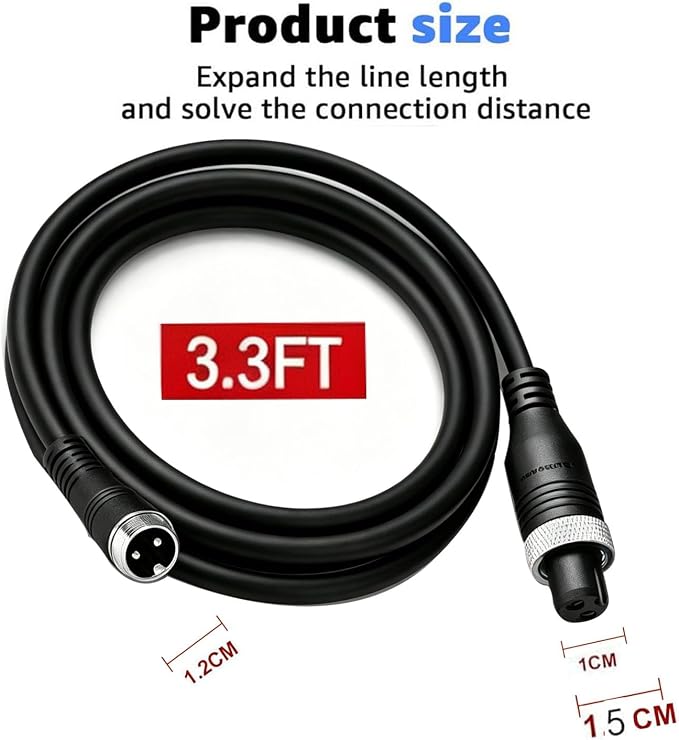 3.3FT Electric Fishing Reel Power Air Cord， | Compatible with Daiwa BM,FRC05A，ProF Series and Tanacom，Seaborg 500MJ, Shimano BeastMaster ForceMaster Leobritz Power Cord