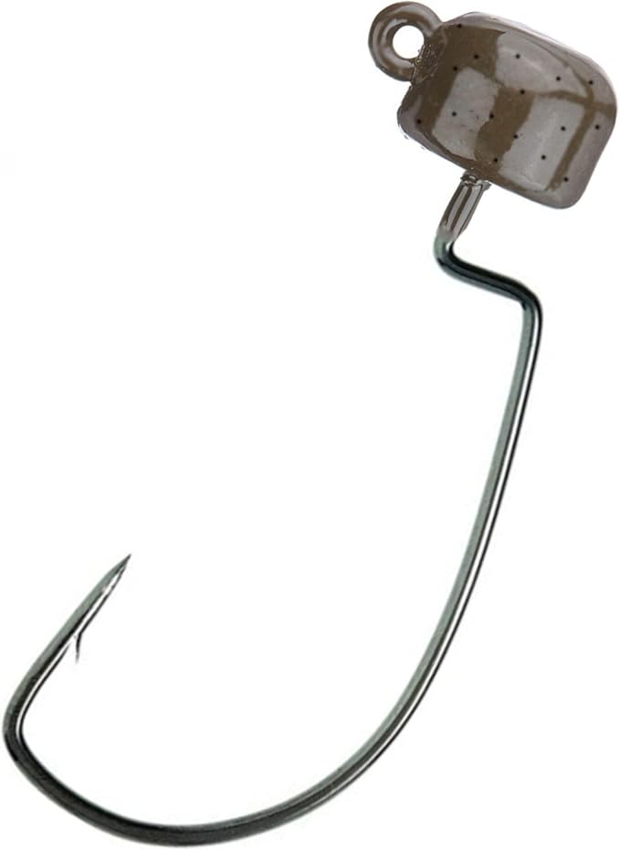 Reaction Tackle Tungsten Mushroom Head Jig Heads, Ned Rig Shroom Jigs for Finesse Bass Fishing, Stand Up Bait with Weedless and EWG Hook Options (5-Pack)