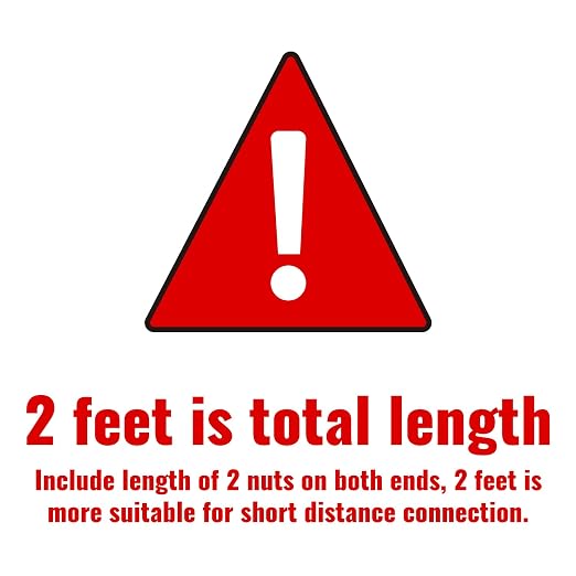 SUNGATOR 2 Feet Refrigerator Water Line, 1/4" Comp X 1/4" Comp Ice Maker Hose, 2 Feet Stainless Steel Braided Ice Maker Water Supply Line with A Wrench and Sealing Tape (1 Pack)