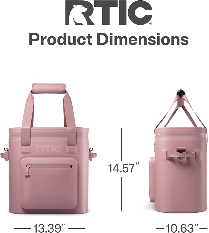 RTIC Ultra-Tough Soft Cooler Pro, Insulated, Waterproof, Leak Proof, Portable Floating Bag for Beverage, Drink, Lunch, Outdoor, Beach, Car, Camping, Picnic, Fishing, Boat