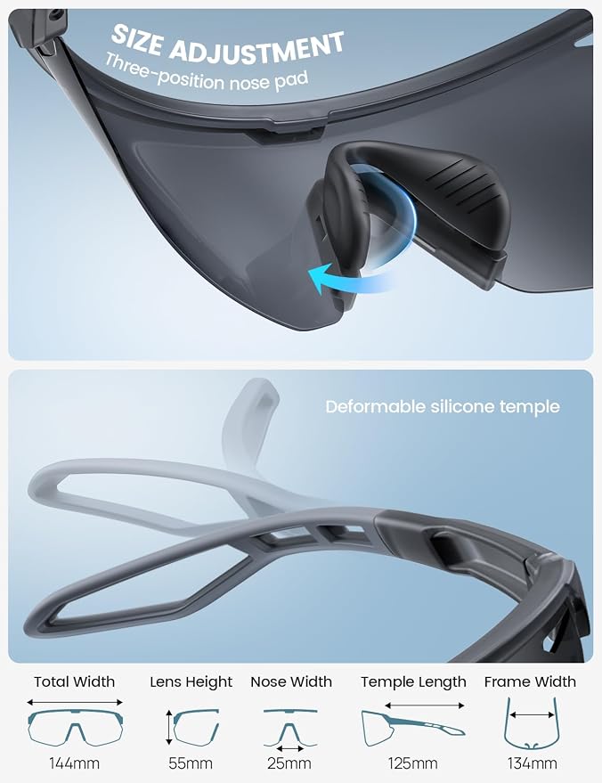 Lamicall 24g Polarized Sports Sunglasses for Men Women - UV400 Protection Sun Glasses for Baseball Running Cycling Fishing
